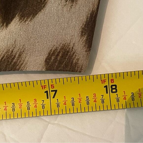 Talbots Sheer Brown Tan Animal Print Date Night Print Ruffled Skirt NWOT Size 14 - Picture 10 of 11